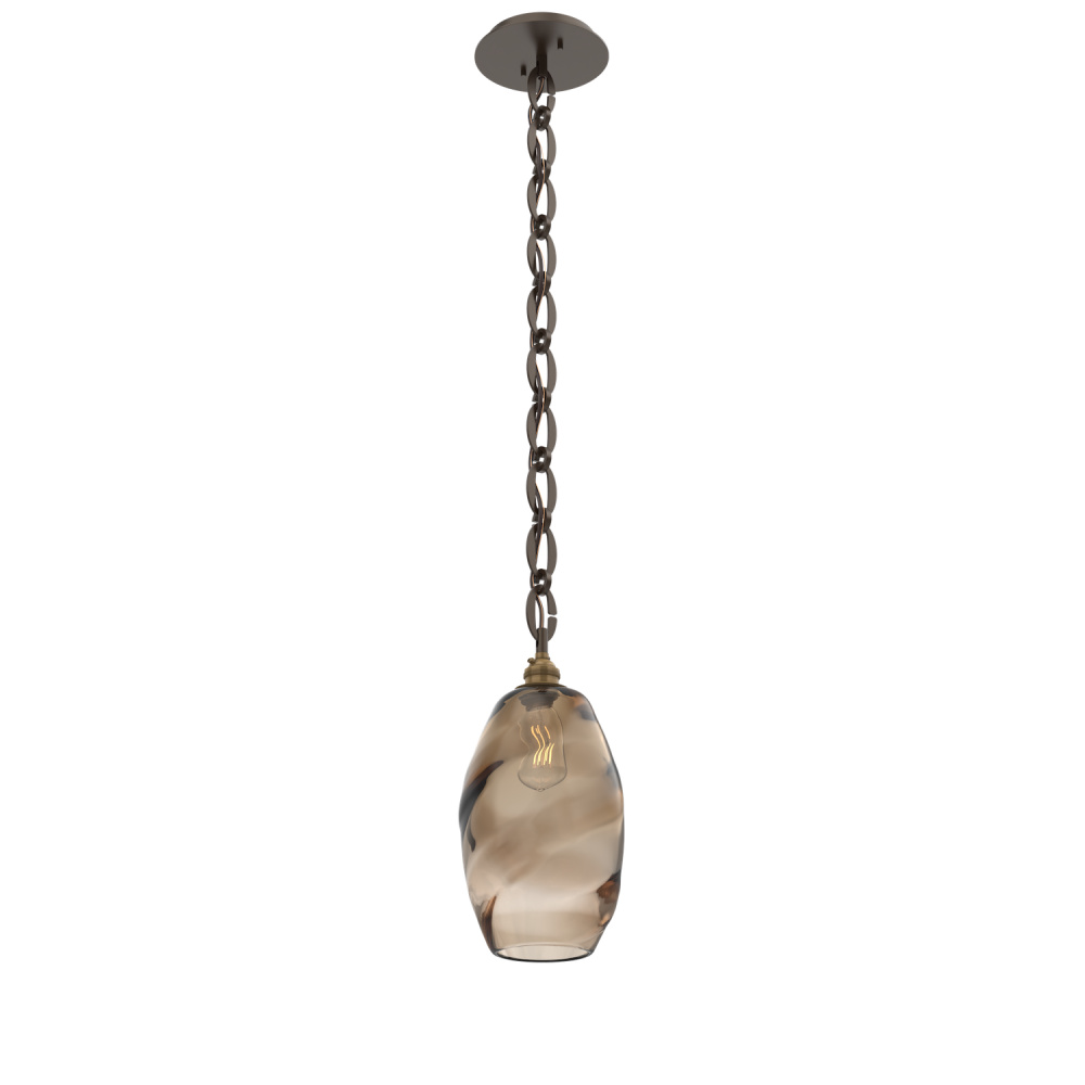 Ellisse Round Single Pendant with Chain