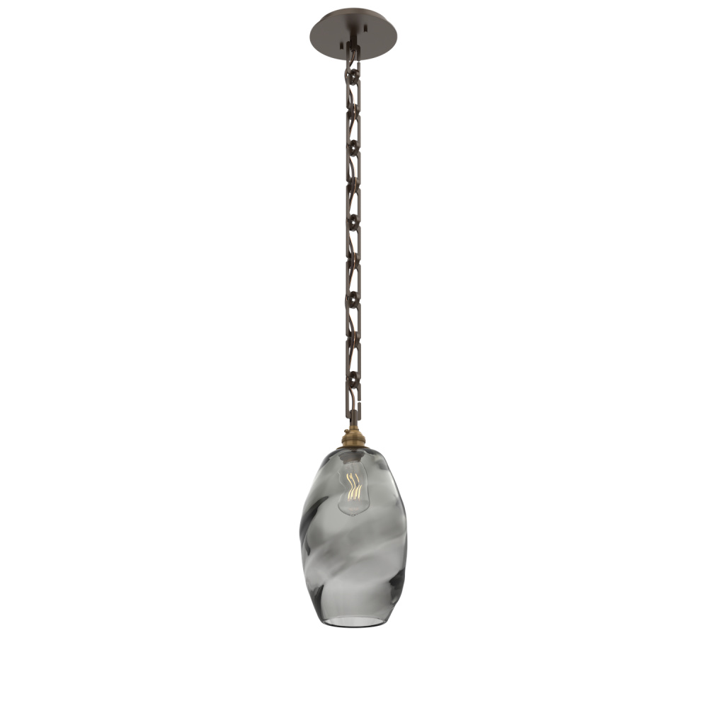 Ellisse Round Single Pendant with Chain