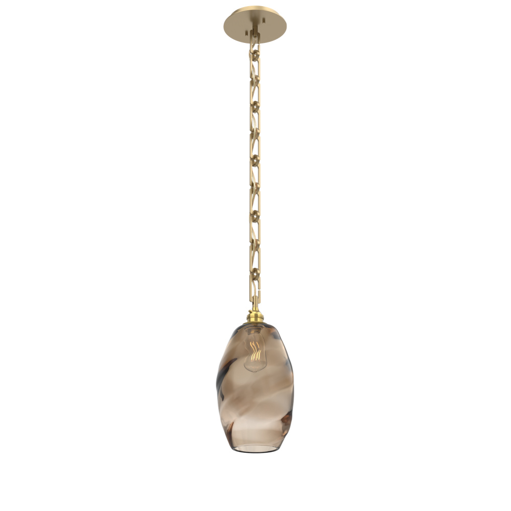 Ellisse Round Single Pendant with Chain