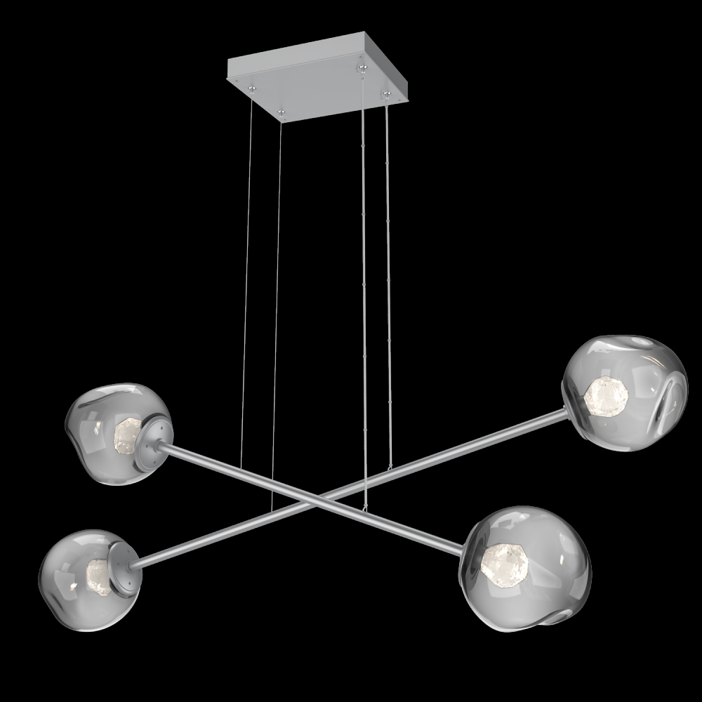 Luna Double Moda-Classic Silver-Zircon Inner - Smoke Outer-Stainless Cable-LED 3000K