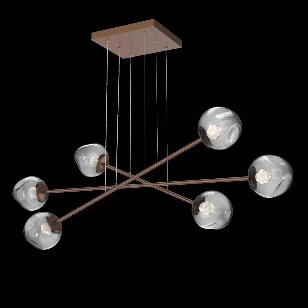 Luna Triple Moda-Burnished Bronze-Zircon Inner - Smoke Outer-Stainless Cable-LED 3000K