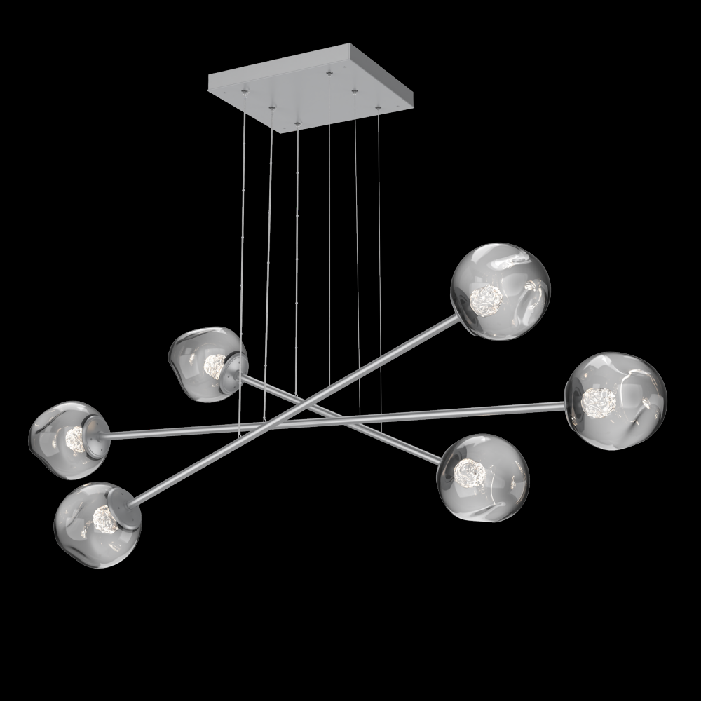 Luna Triple Moda-Classic Silver-Floret Inner - Smoke Outer-Stainless Cable-LED 3000K