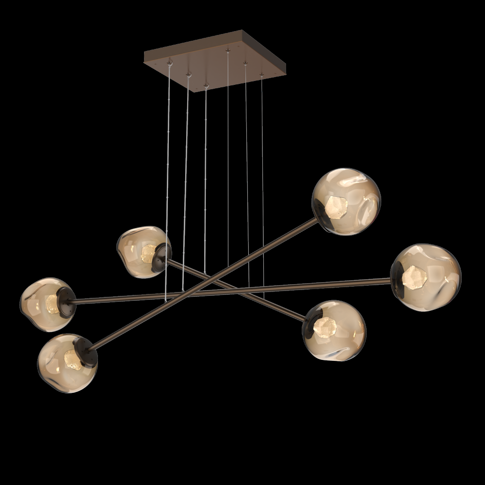 Luna Triple Moda-Flat Bronze-Zircon Inner - Bronze Outer-Stainless Cable-LED 3000K