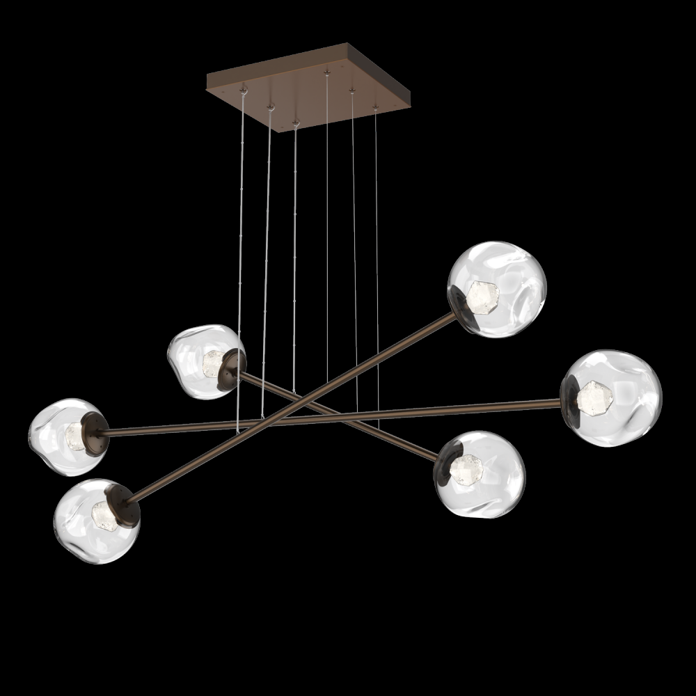 Luna Triple Moda-Flat Bronze-Zircon Inner - Clear Outer-Stainless Cable-LED 2700K