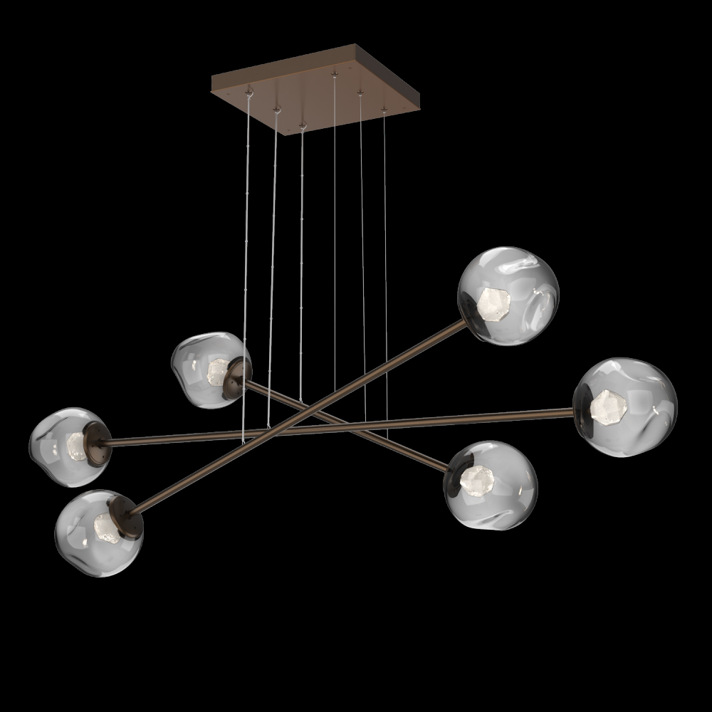 Luna Triple Moda-Flat Bronze-Zircon Inner - Smoke Outer-Stainless Cable-LED 3000K