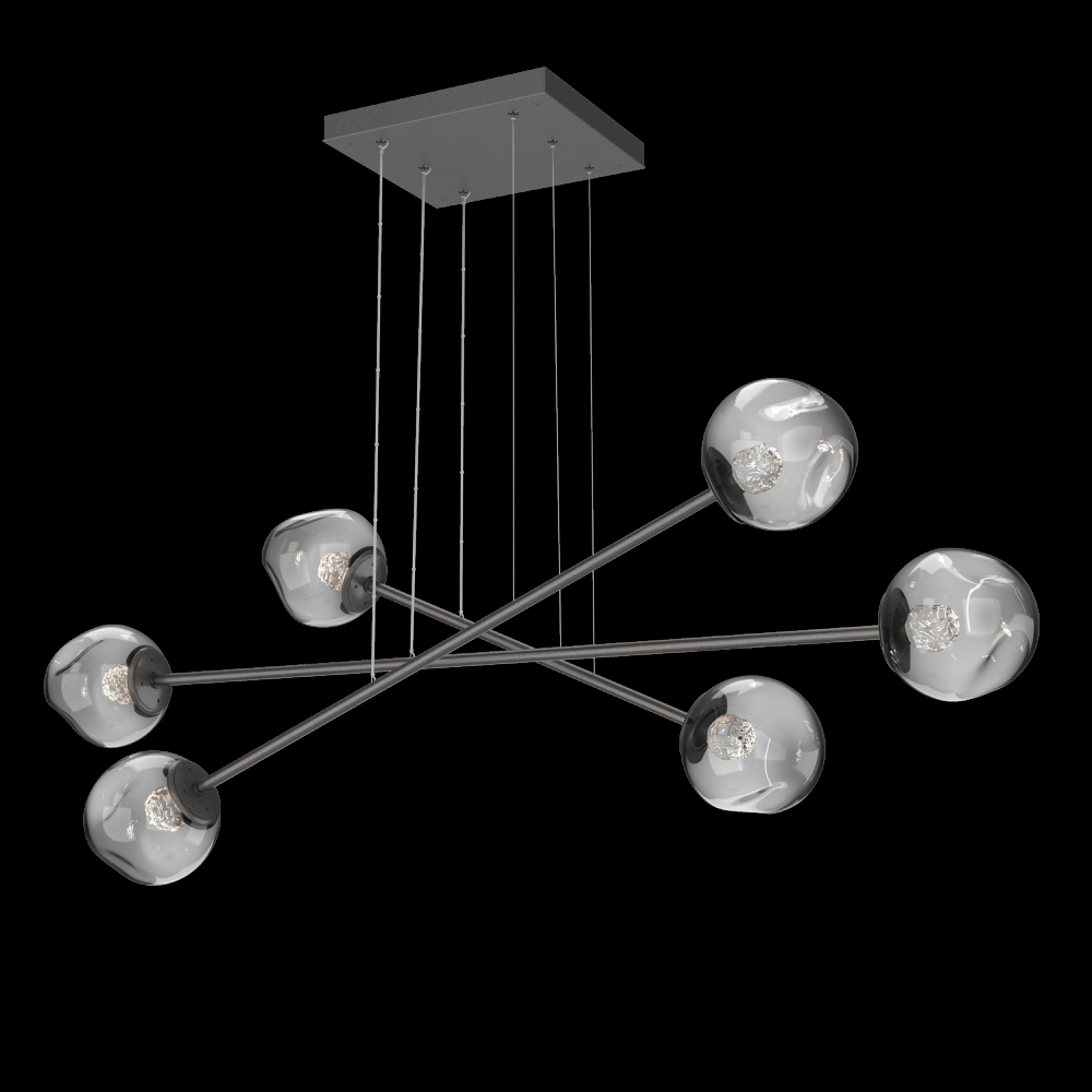 Luna Triple Moda-Graphite-Floret Inner - Smoke Outer-Stainless Cable-LED 2700K