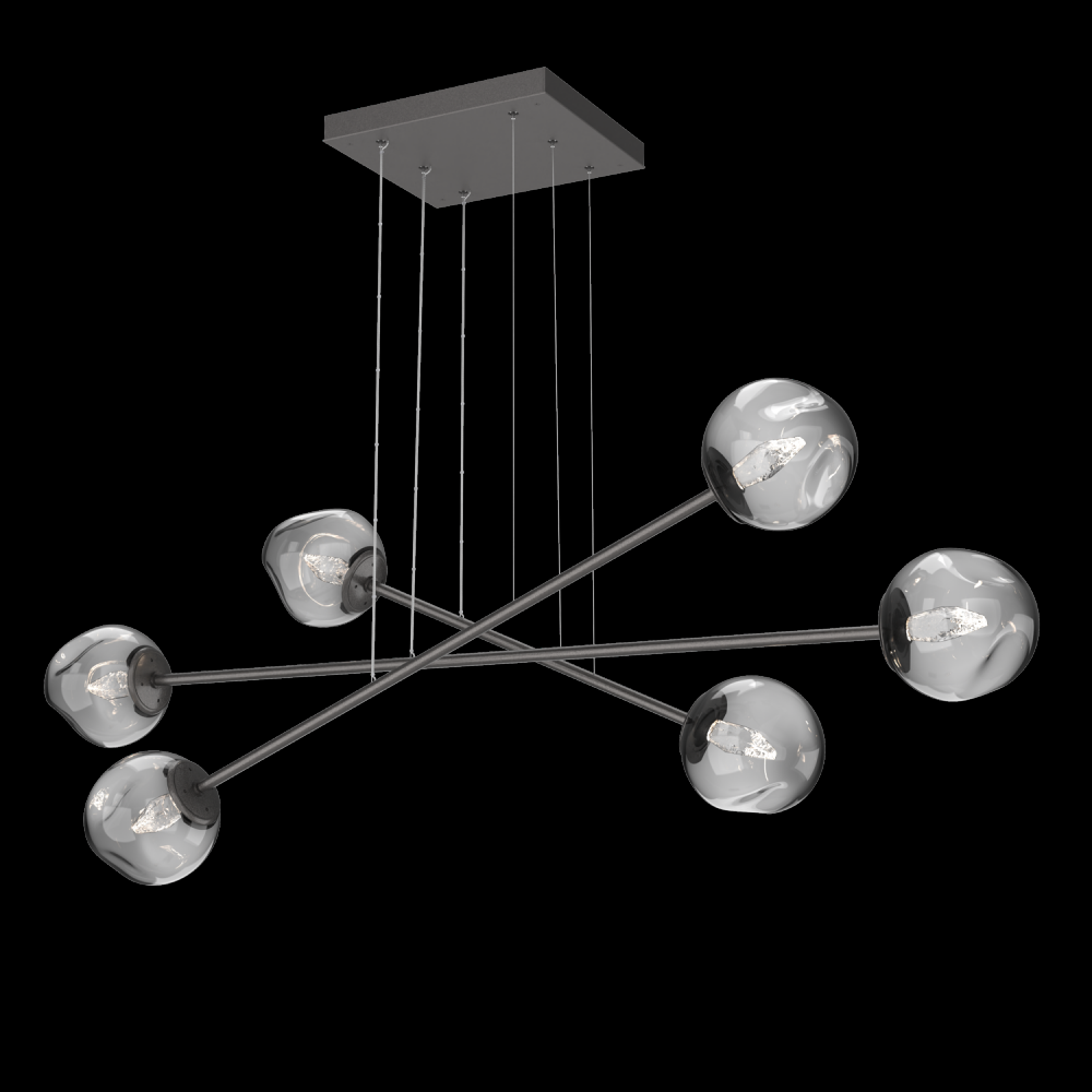 Luna Triple Moda-Graphite-Geo Inner - Smoke Outer-Stainless Cable-LED 3000K