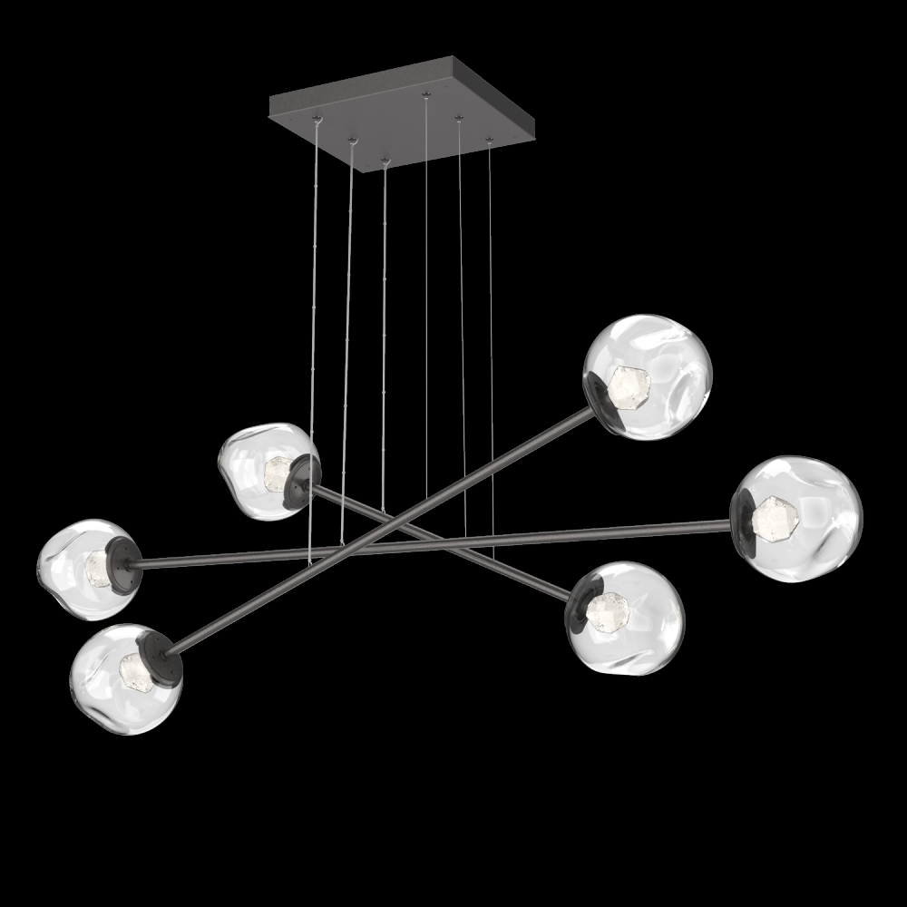 Luna Triple Moda-Graphite-Zircon Inner - Clear Outer-Stainless Cable-LED 3000K