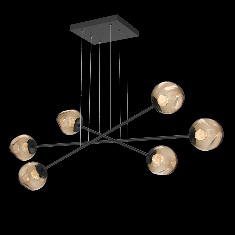 Luna Triple Moda-Matte Black-Zircon Inner - Bronze Outer-Stainless Cable-LED 2700K