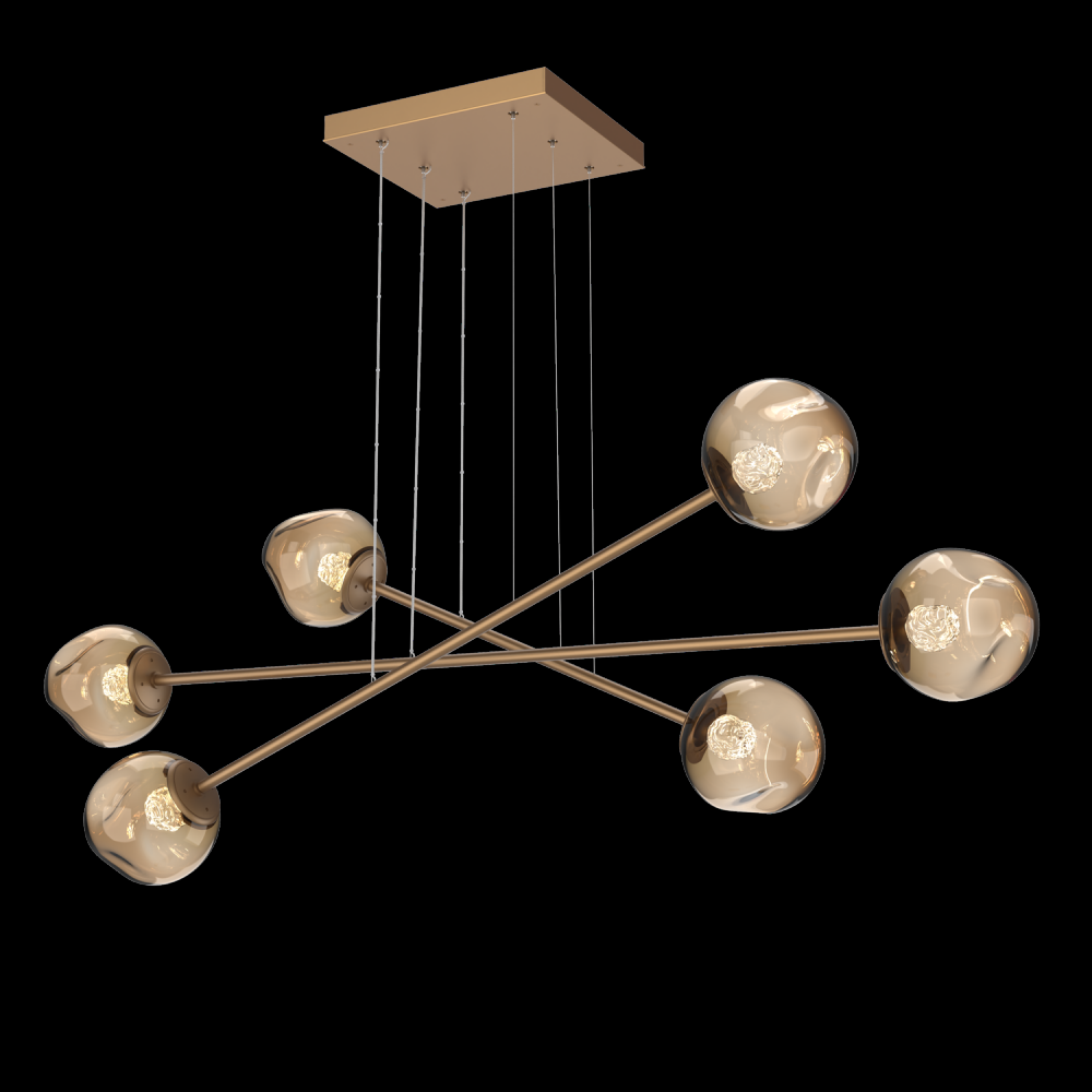 Luna Triple Moda-Novel Brass-Floret Inner - Bronze Outer-Stainless Cable-LED 3000K