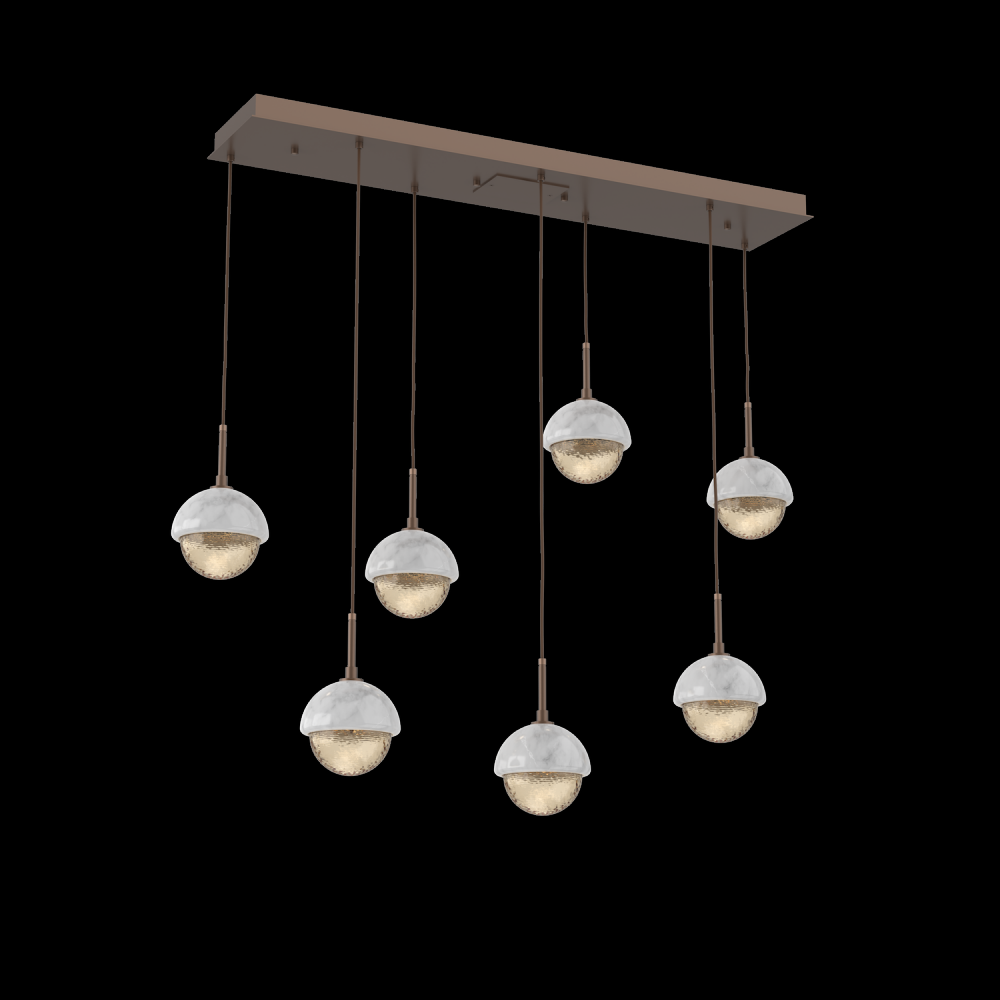 Cabochon Linear 7pc Multi-Pendant