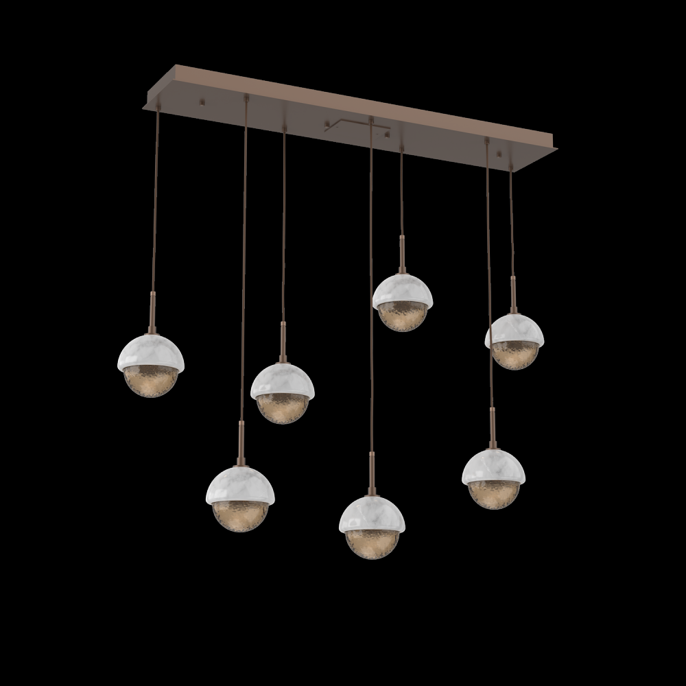 Cabochon Linear 7pc Multi-Pendant