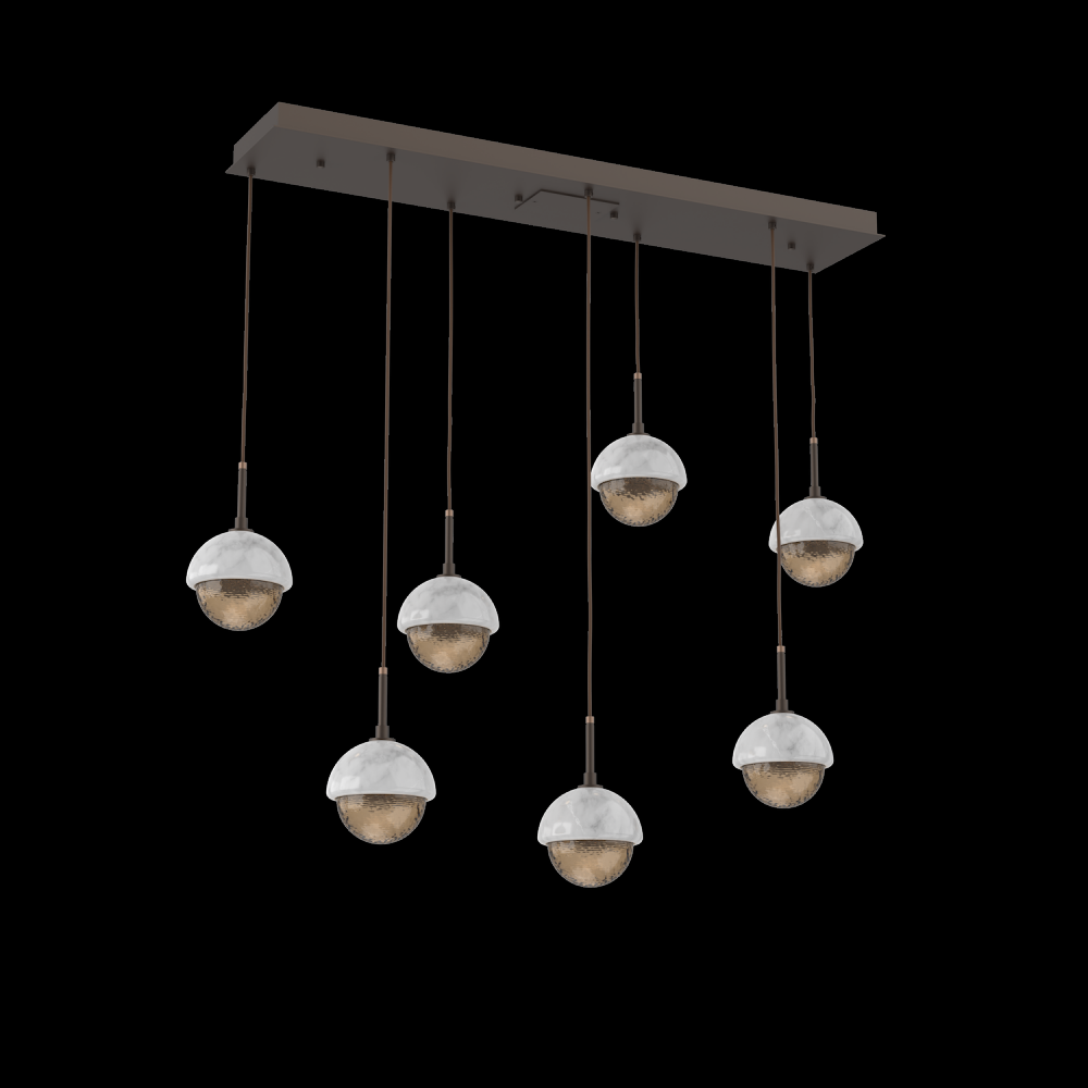 Cabochon Linear 7pc Multi-Pendant