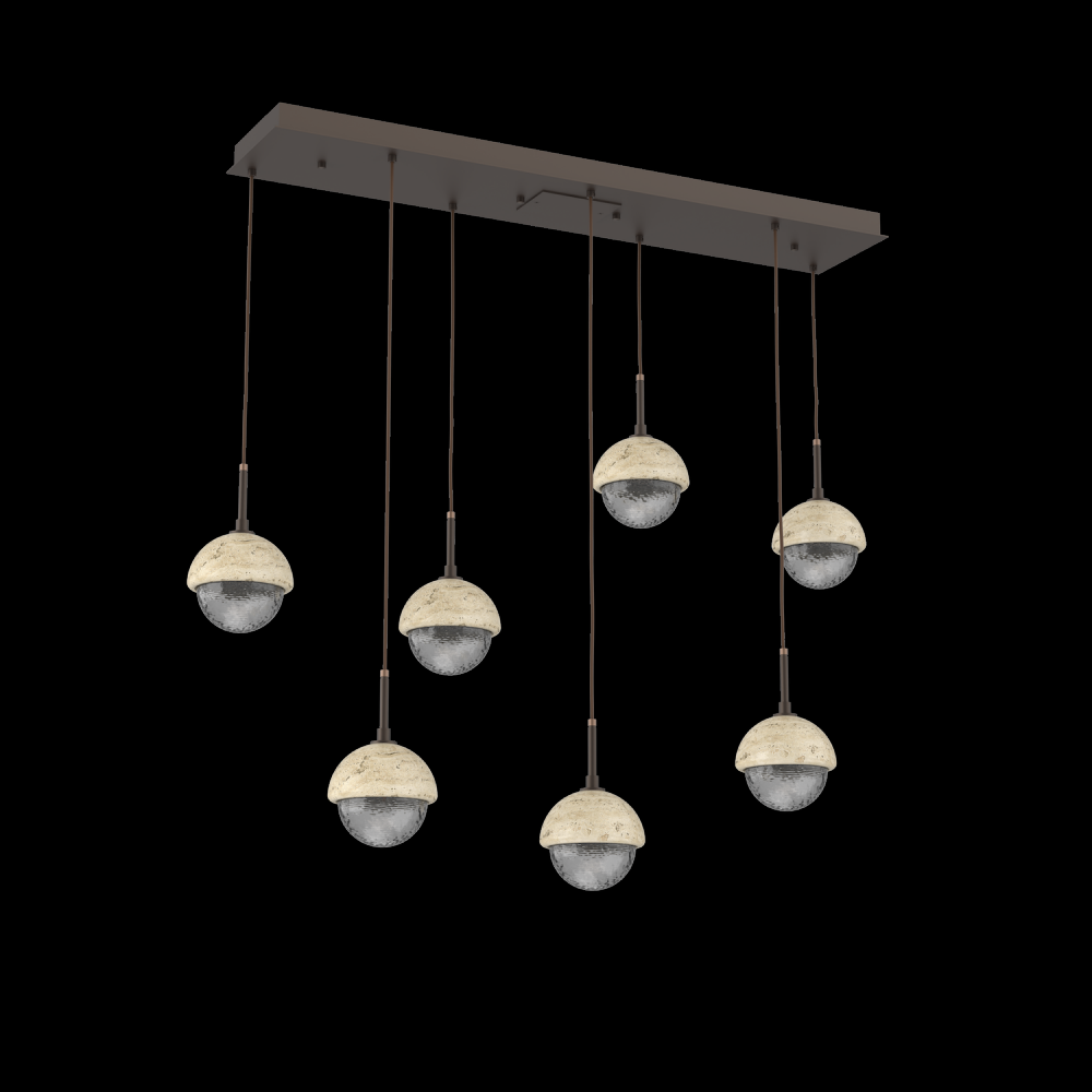 Cabochon Linear 7pc Multi-Pendant