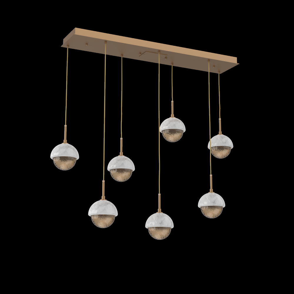 Cabochon Linear 7pc Multi-Pendant