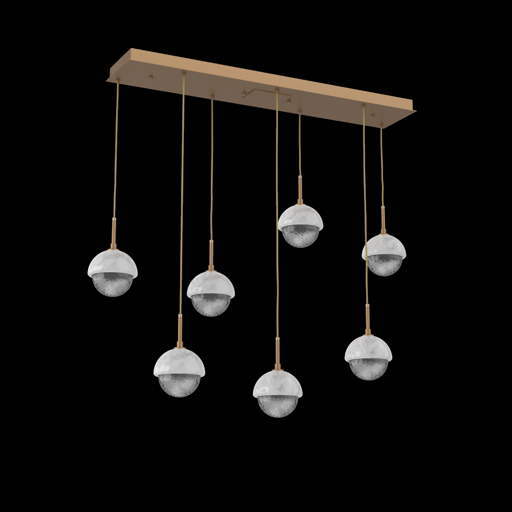 Cabochon Linear 7pc Multi-Pendant