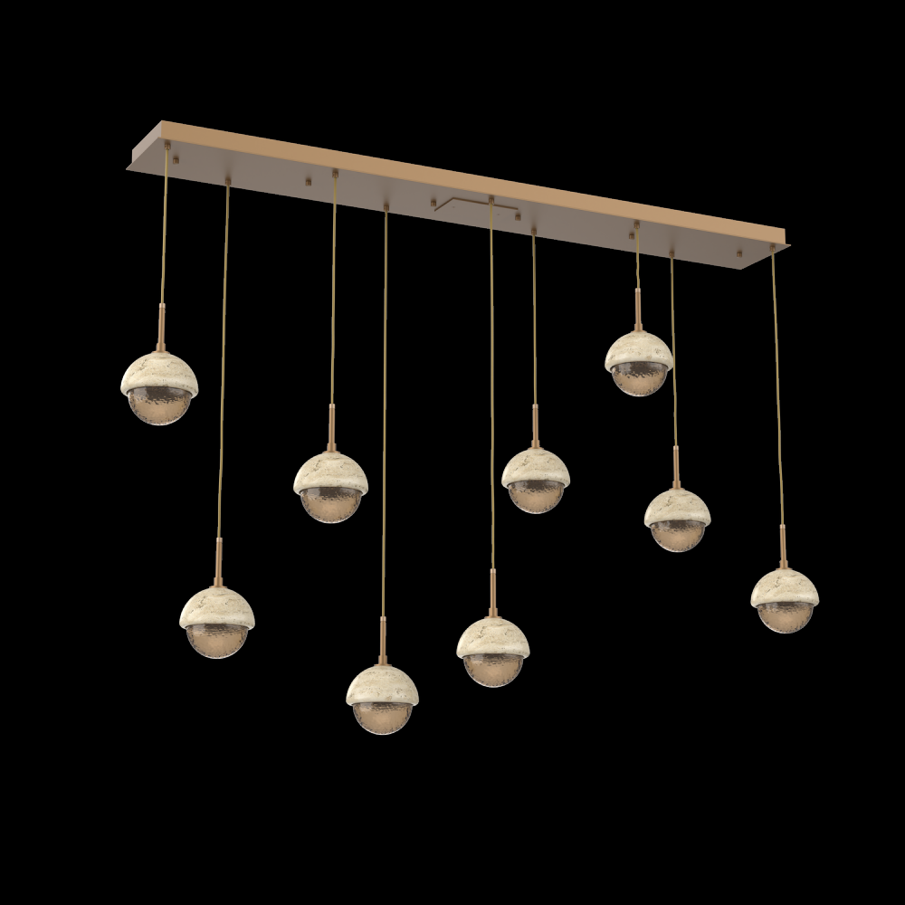 Cabochon Linear 9pc Multi-Pendant