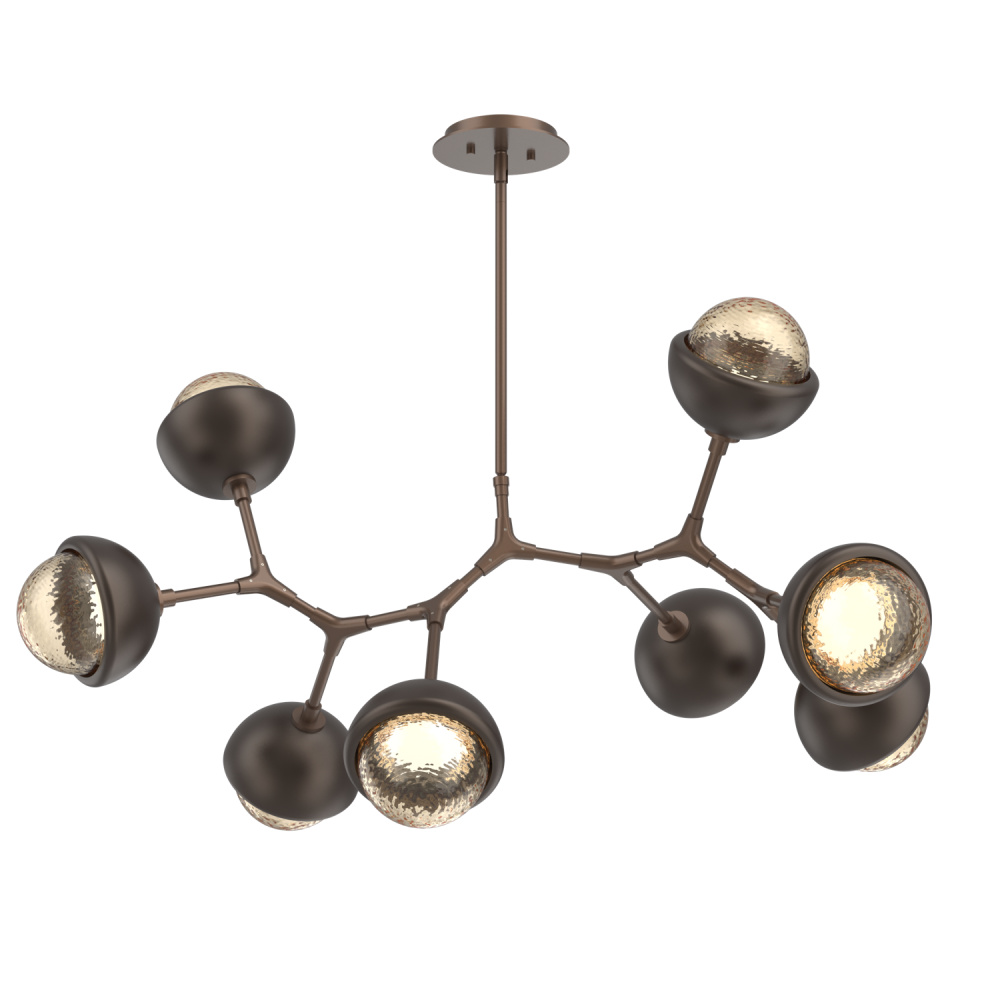 Cabochon Linear Suspension Light Billiard Light Burnished Bronze