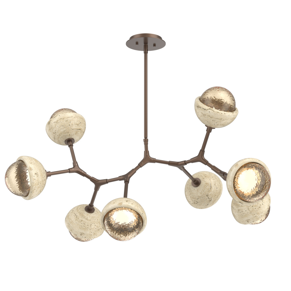 Cabochon Linear Suspension Light Billiard Light Burnished Bronze