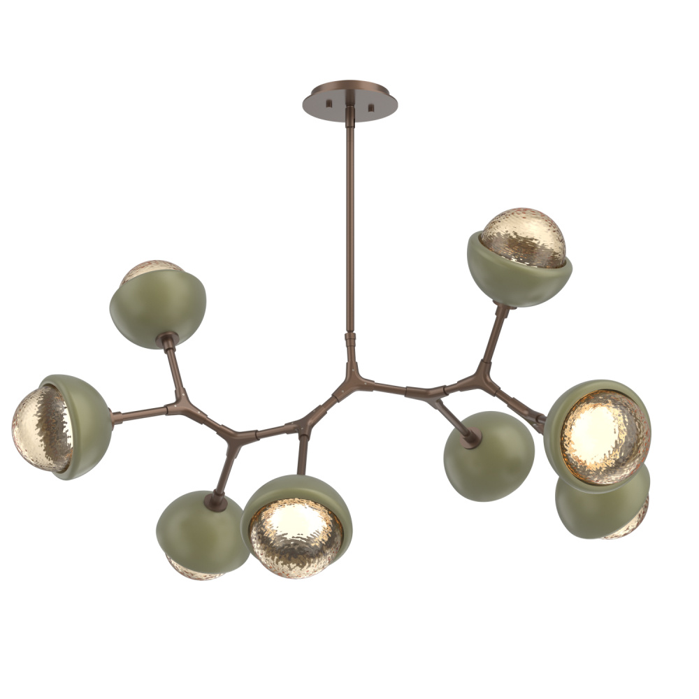 Cabochon Linear Suspension Light Billiard Light Burnished Bronze
