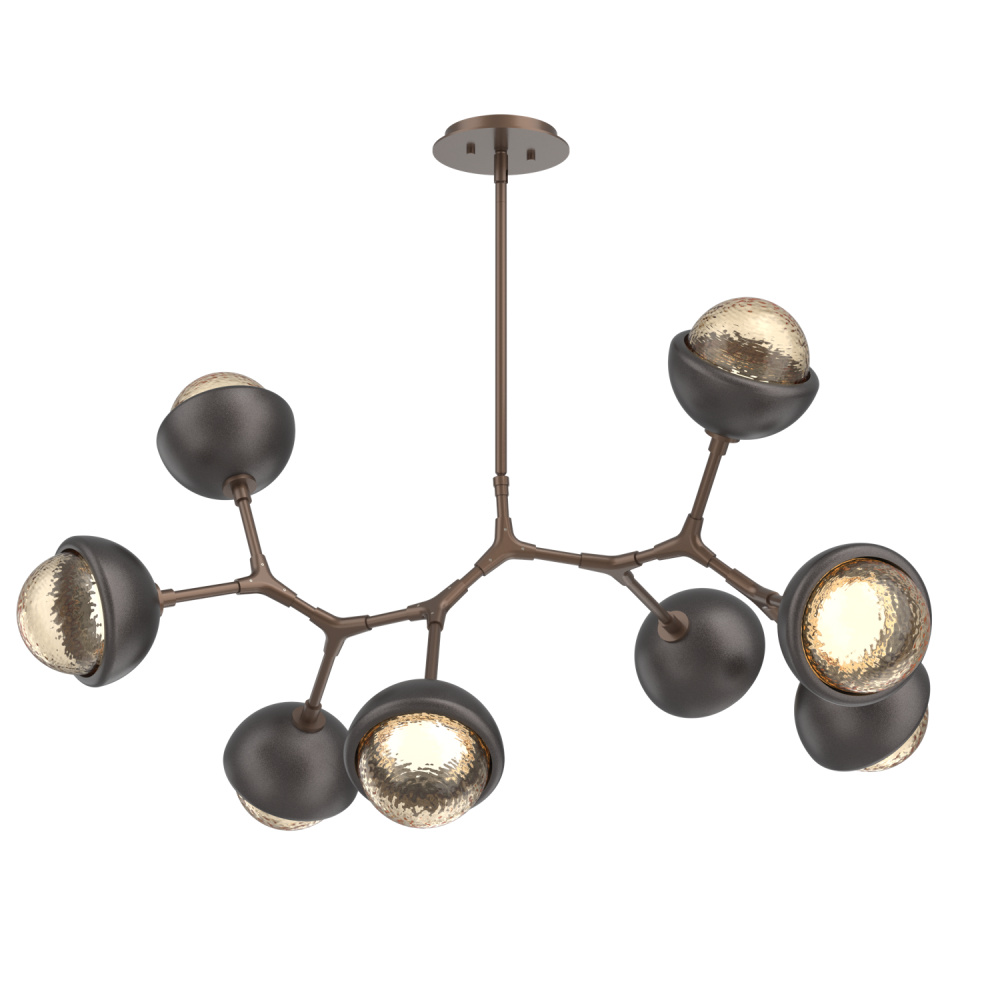 Cabochon Linear Suspension Light Billiard Light Burnished Bronze