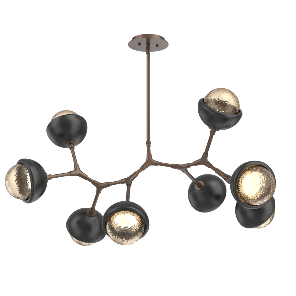 Cabochon Linear Suspension Light Billiard Light Burnished Bronze