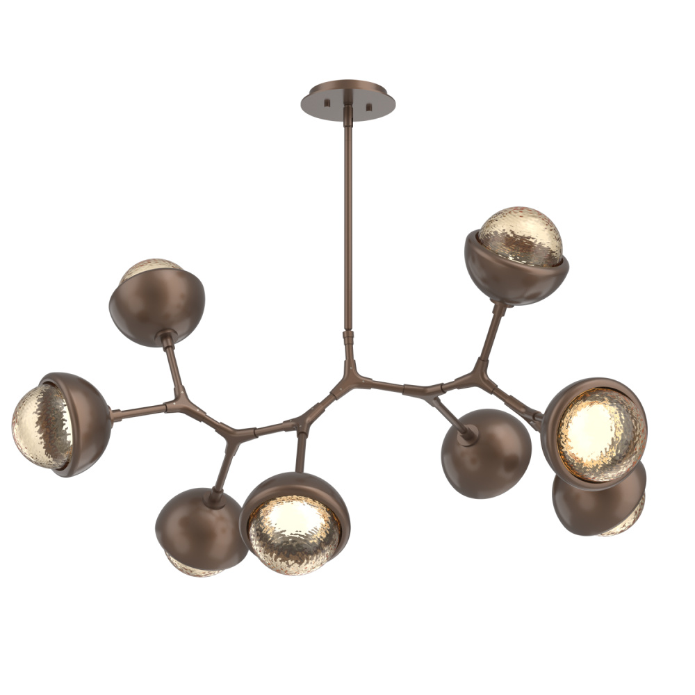 Cabochon Linear Suspension Light Billiard Light Burnished Bronze