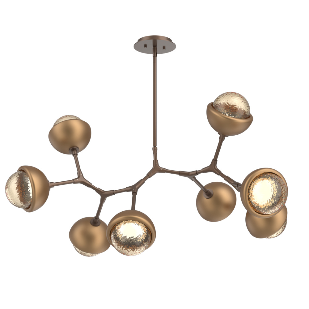 Cabochon Linear Suspension Light Billiard Light Burnished Bronze