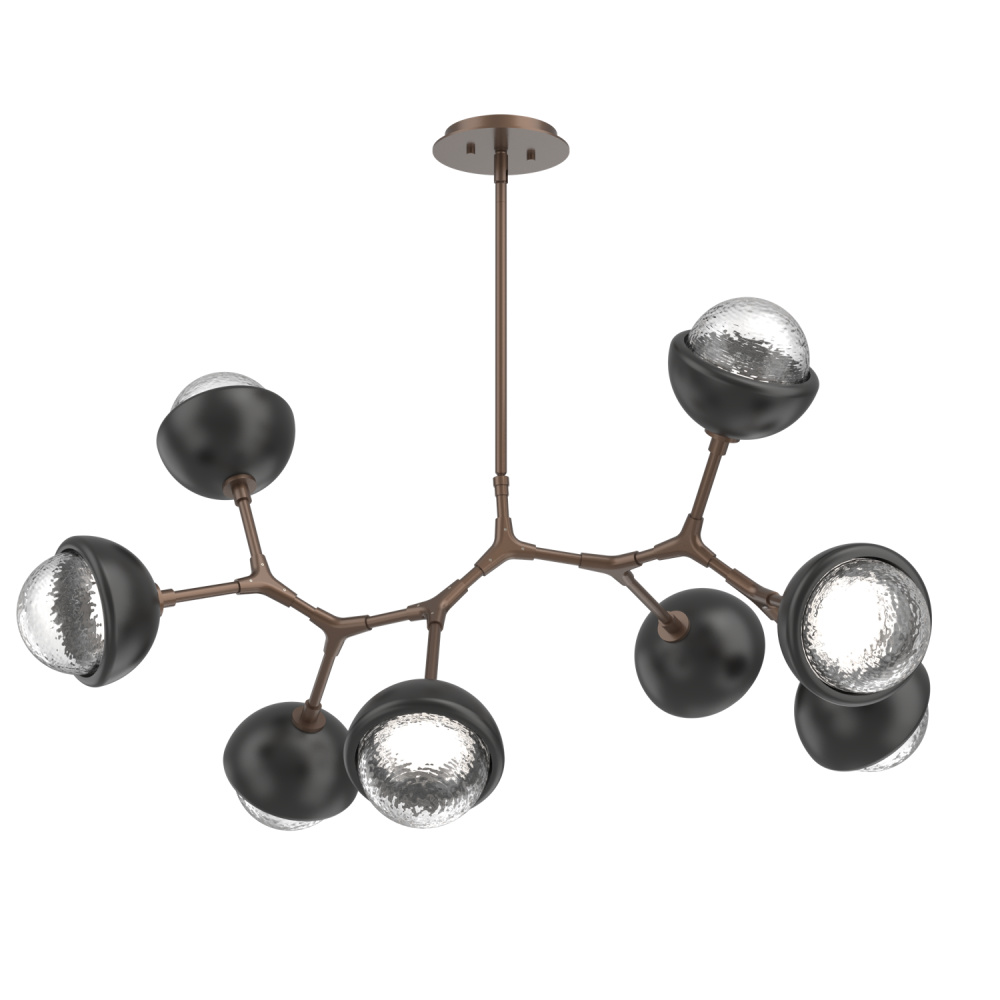 Cabochon Linear Suspension Light Billiard Light Burnished Bronze