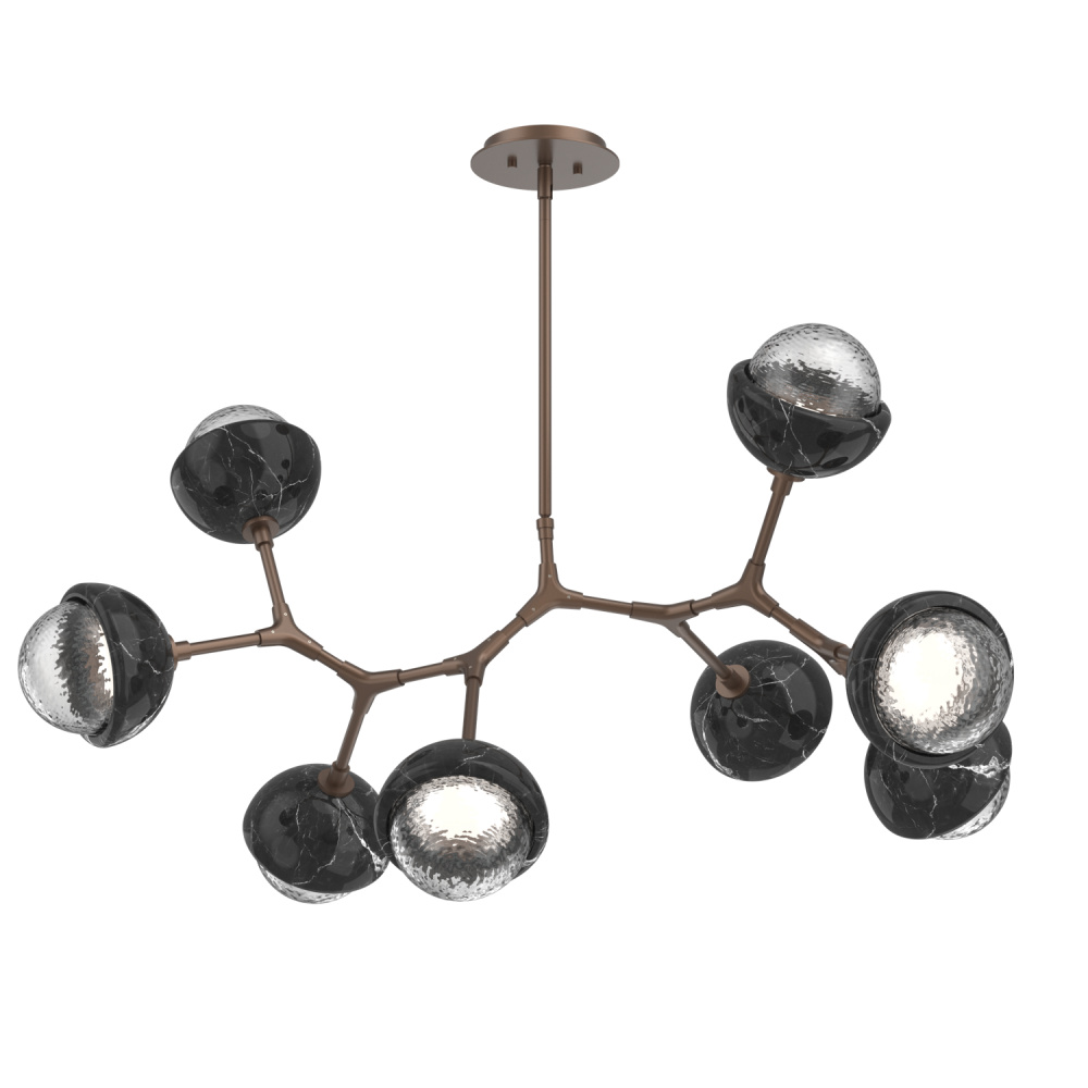 Cabochon Linear Suspension Light Billiard Light Burnished Bronze