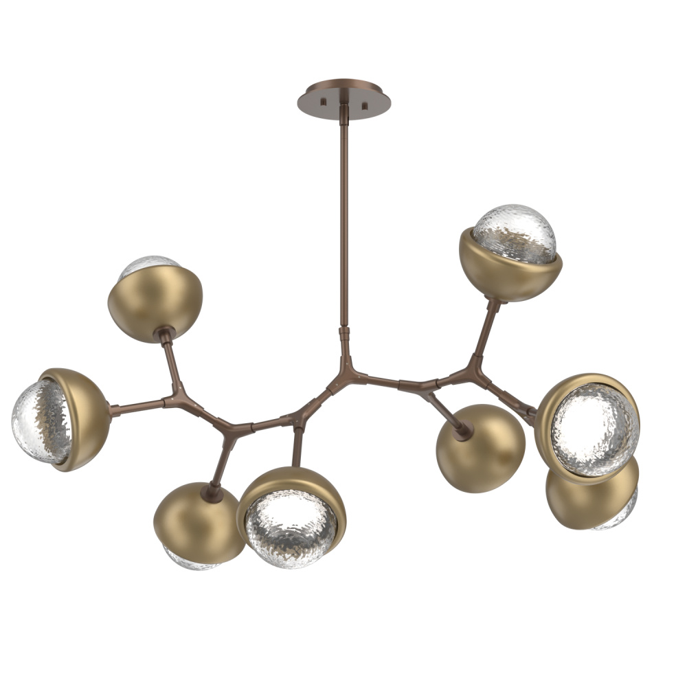 Cabochon Linear Suspension Light Billiard Light Burnished Bronze