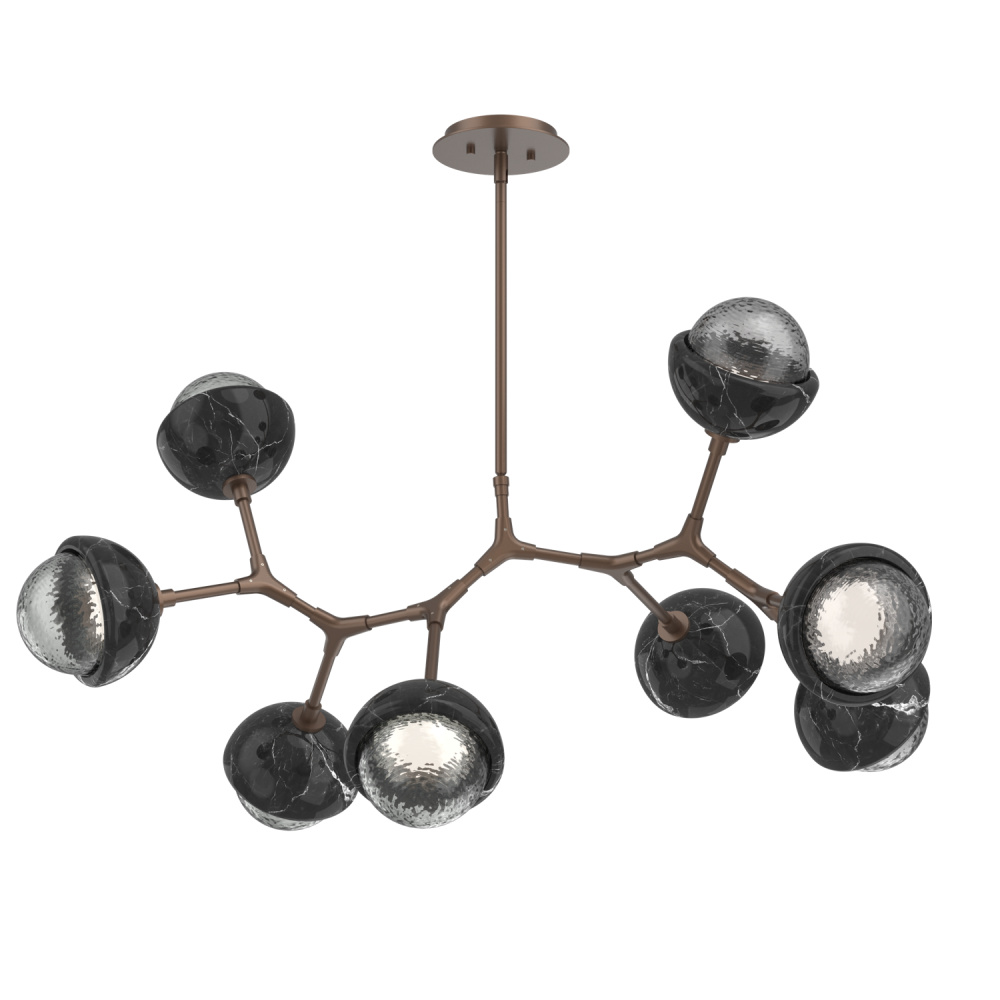 Cabochon Linear Suspension Light Billiard Light Burnished Bronze