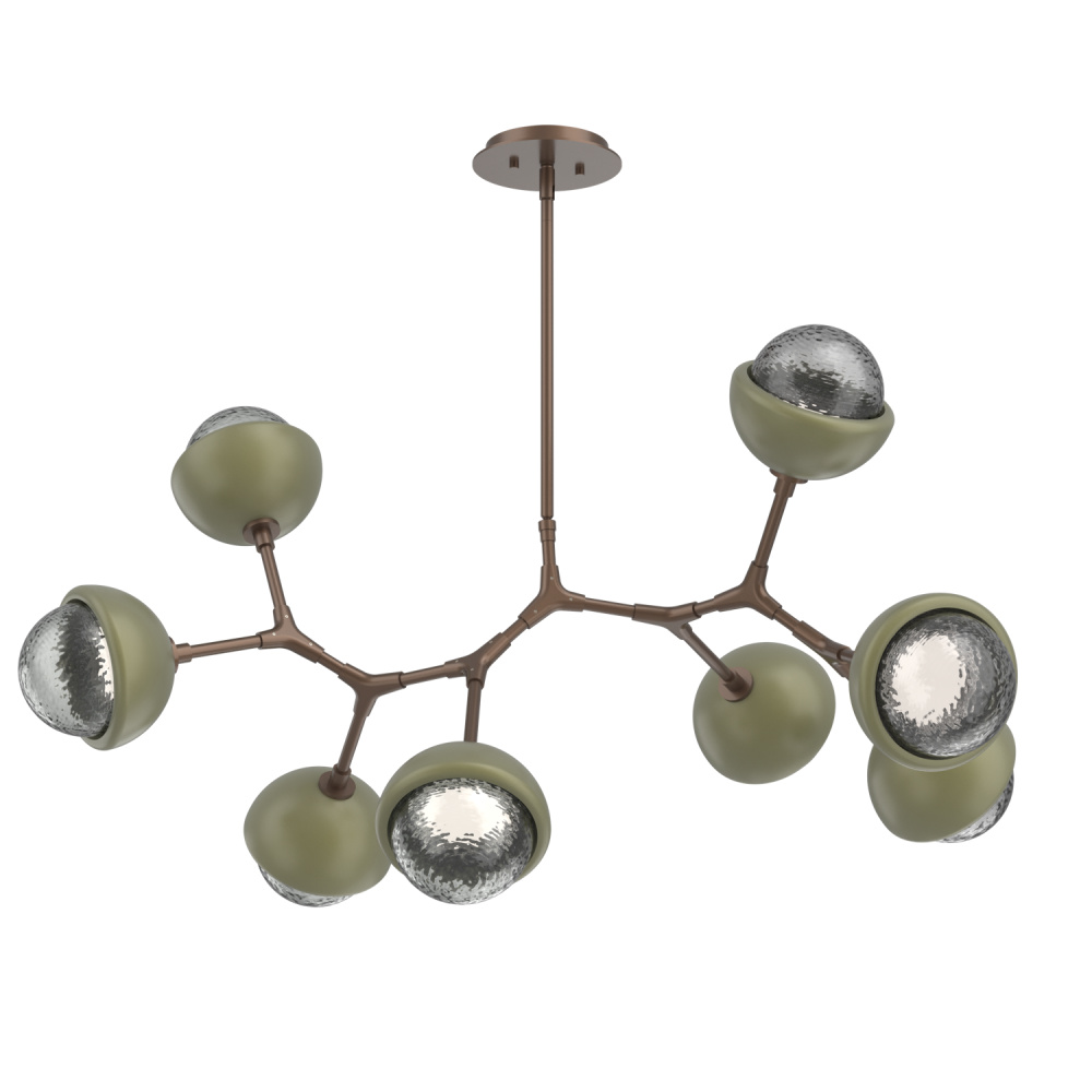 Cabochon Linear Suspension Light Billiard Light Burnished Bronze