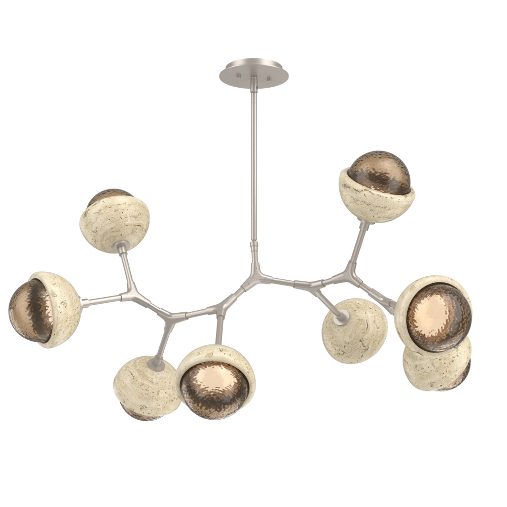 Cabochon Linear Suspension Light Billiard Light Beige Silver