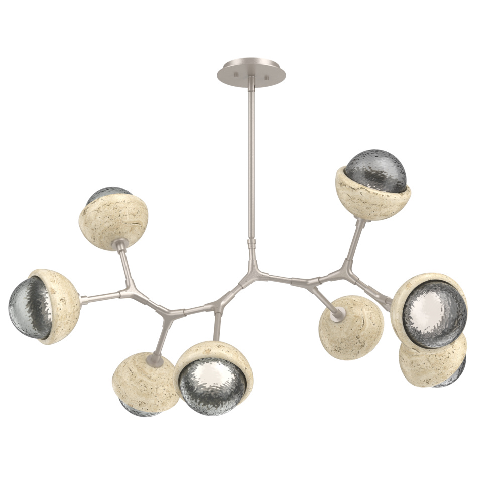 Cabochon Linear Suspension Light Billiard Light Beige Silver