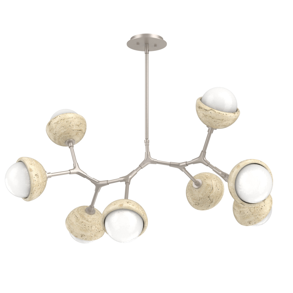 Cabochon Linear Suspension Light Billiard Light Beige Silver