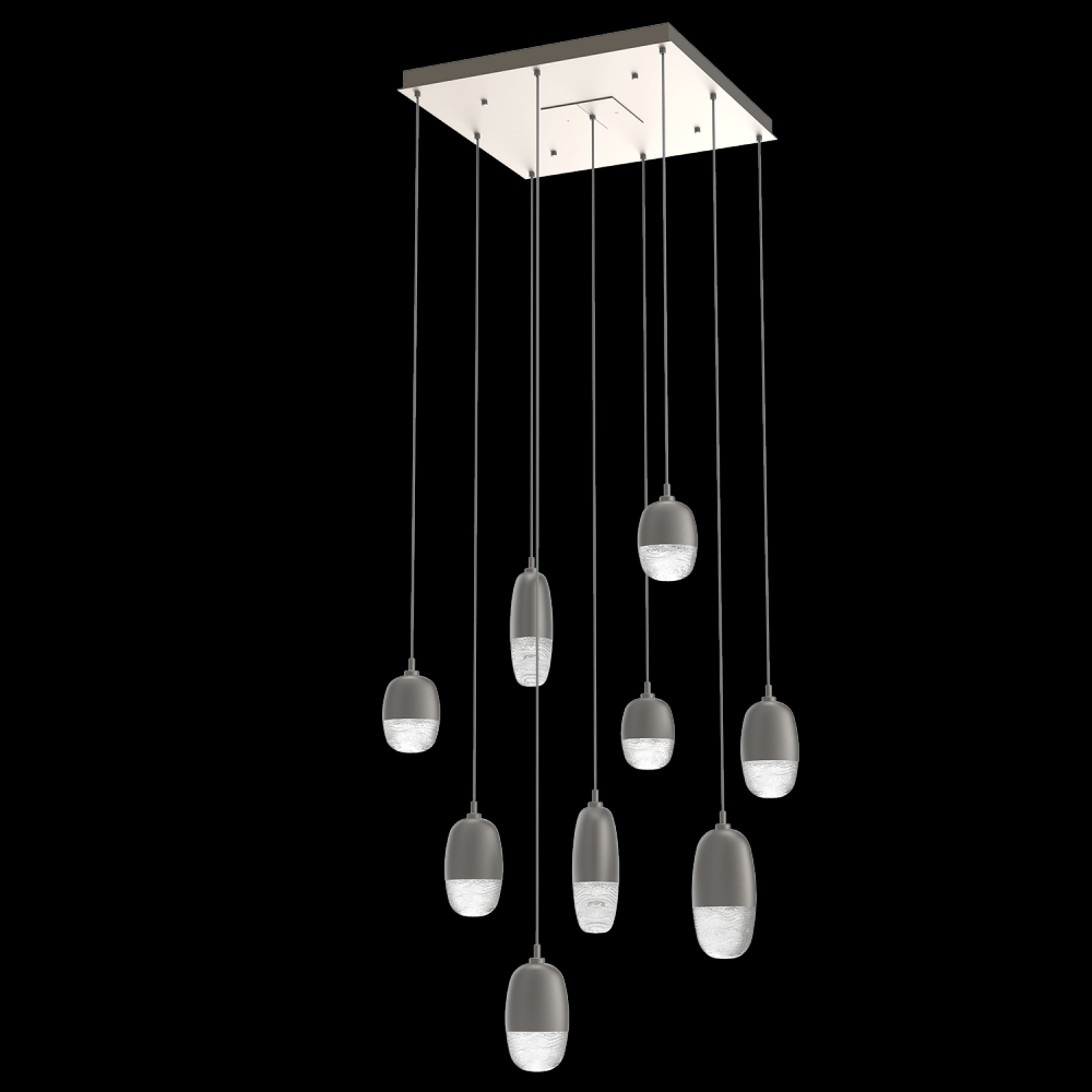 Pebble Square 9pc Multi-Pendant