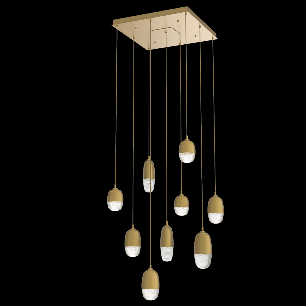 Pebble Square 9pc Multi-Pendant