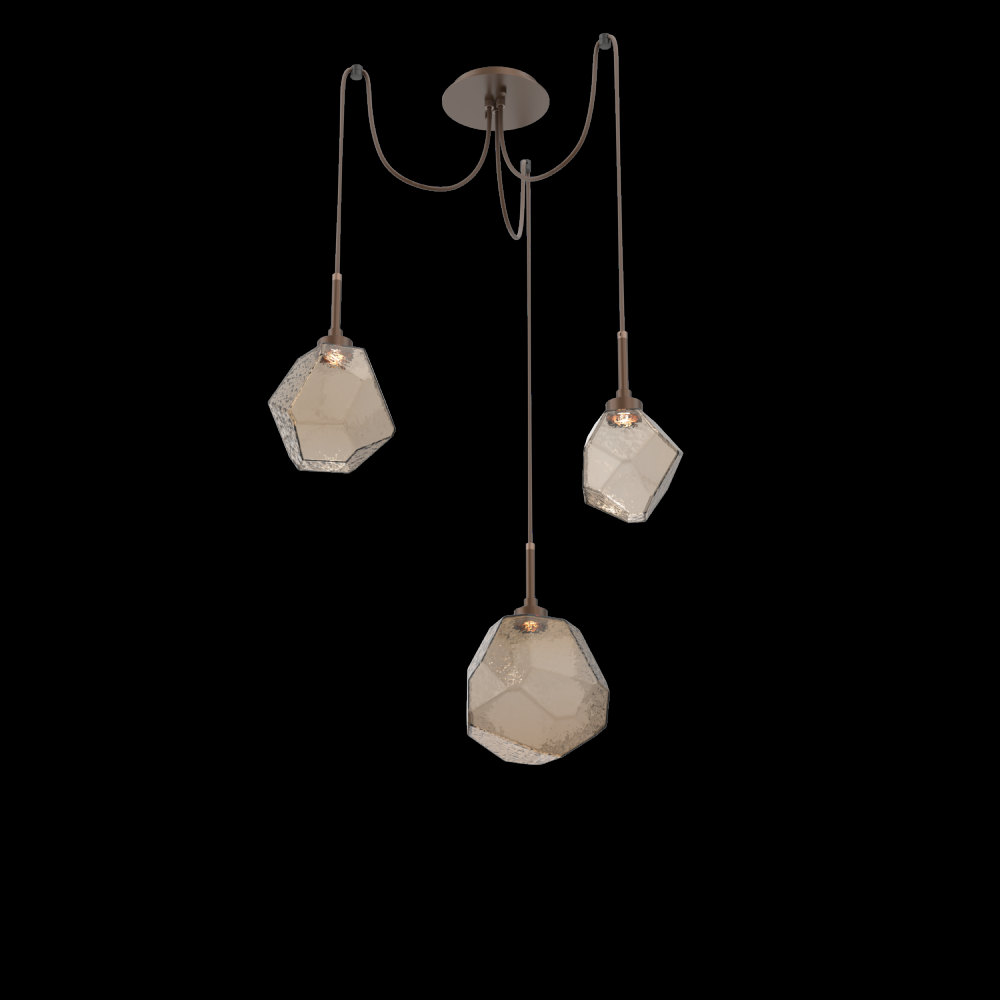 Gem Round 3pc Swag Multi-Pendant