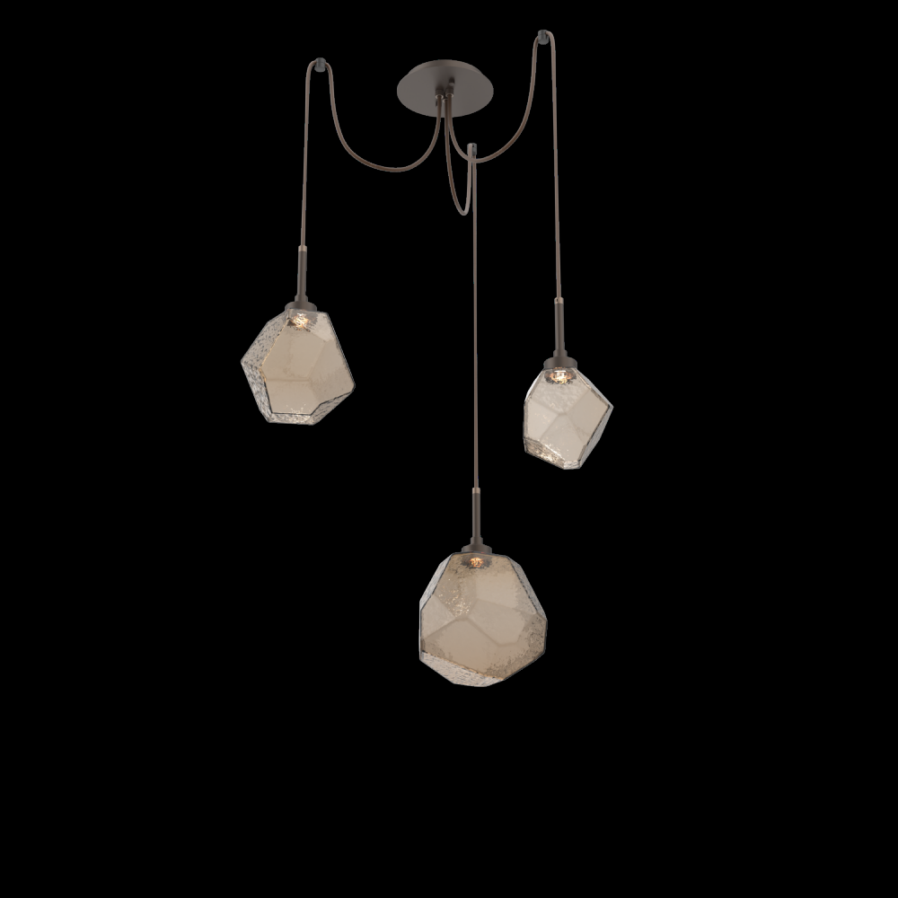 Gem Round 3pc Swag Multi-Pendant