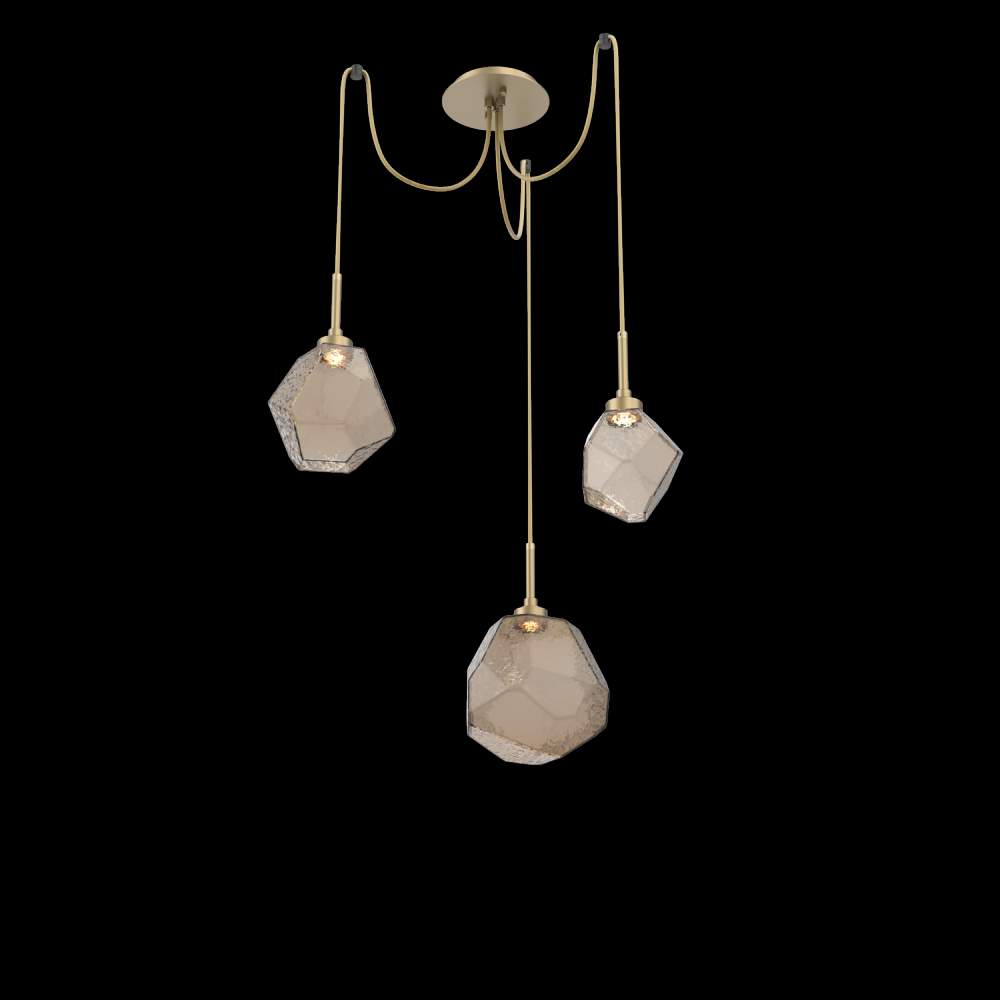 Gem Round 3pc Swag Multi-Pendant