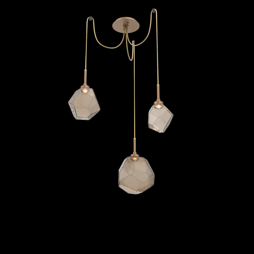 Gem Round 3pc Swag Multi-Pendant