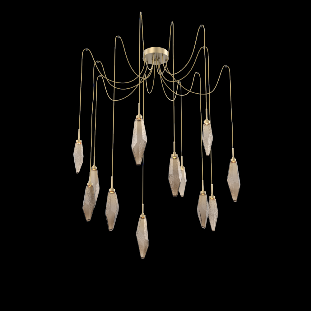 Rock Crystal Round 12pc Swag Multi-Pendant