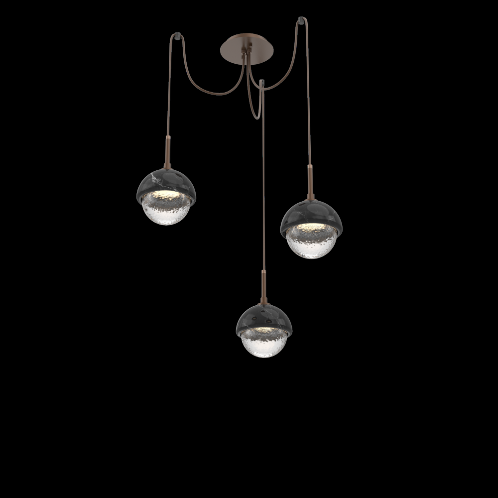 Cabochon Round 3pc Swag Multi-Pendant