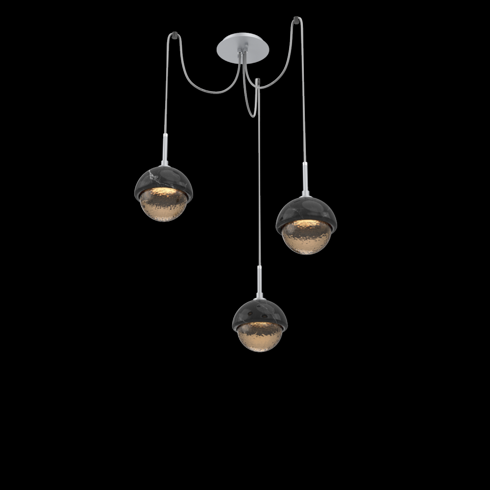 Cabochon Round 3pc Swag Multi-Pendant