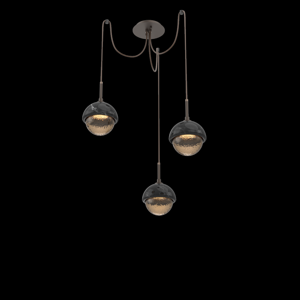 Cabochon Round 3pc Swag Multi-Pendant