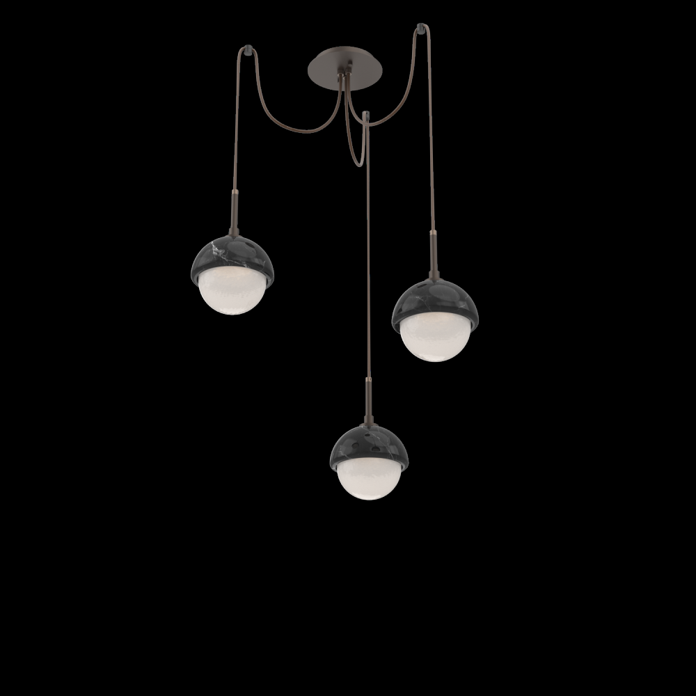 Cabochon Round 3pc Swag Multi-Pendant