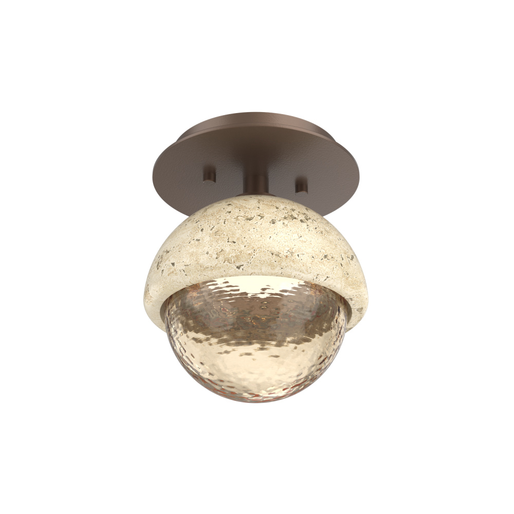 Cabochon Flush Mount Wall Sconce Burnished Bronze