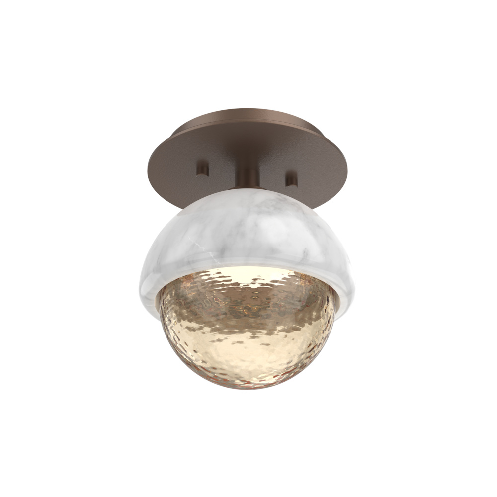 Cabochon Flush Mount Wall Sconce Burnished Bronze