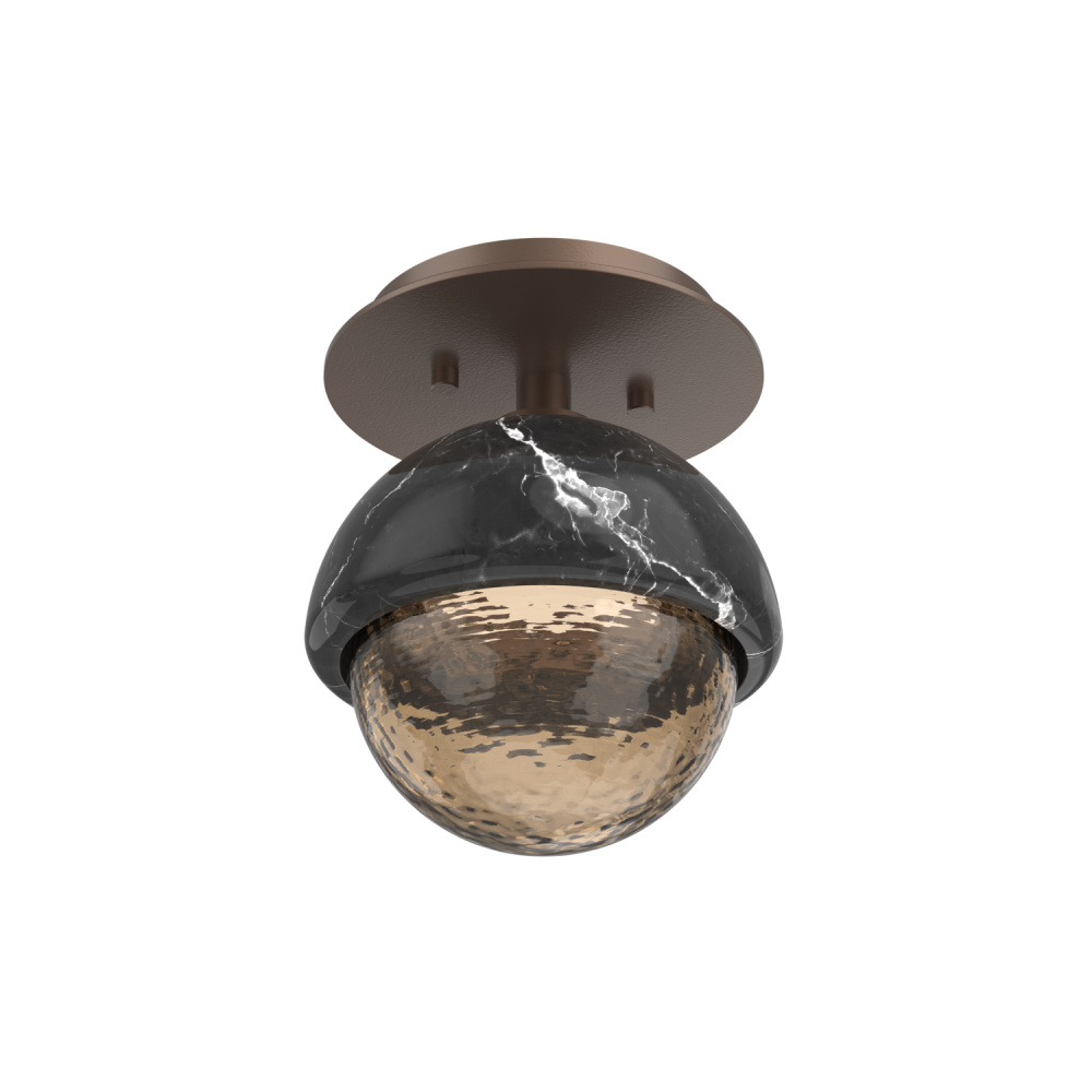 Cabochon Flush Mount Wall Sconce Burnished Bronze